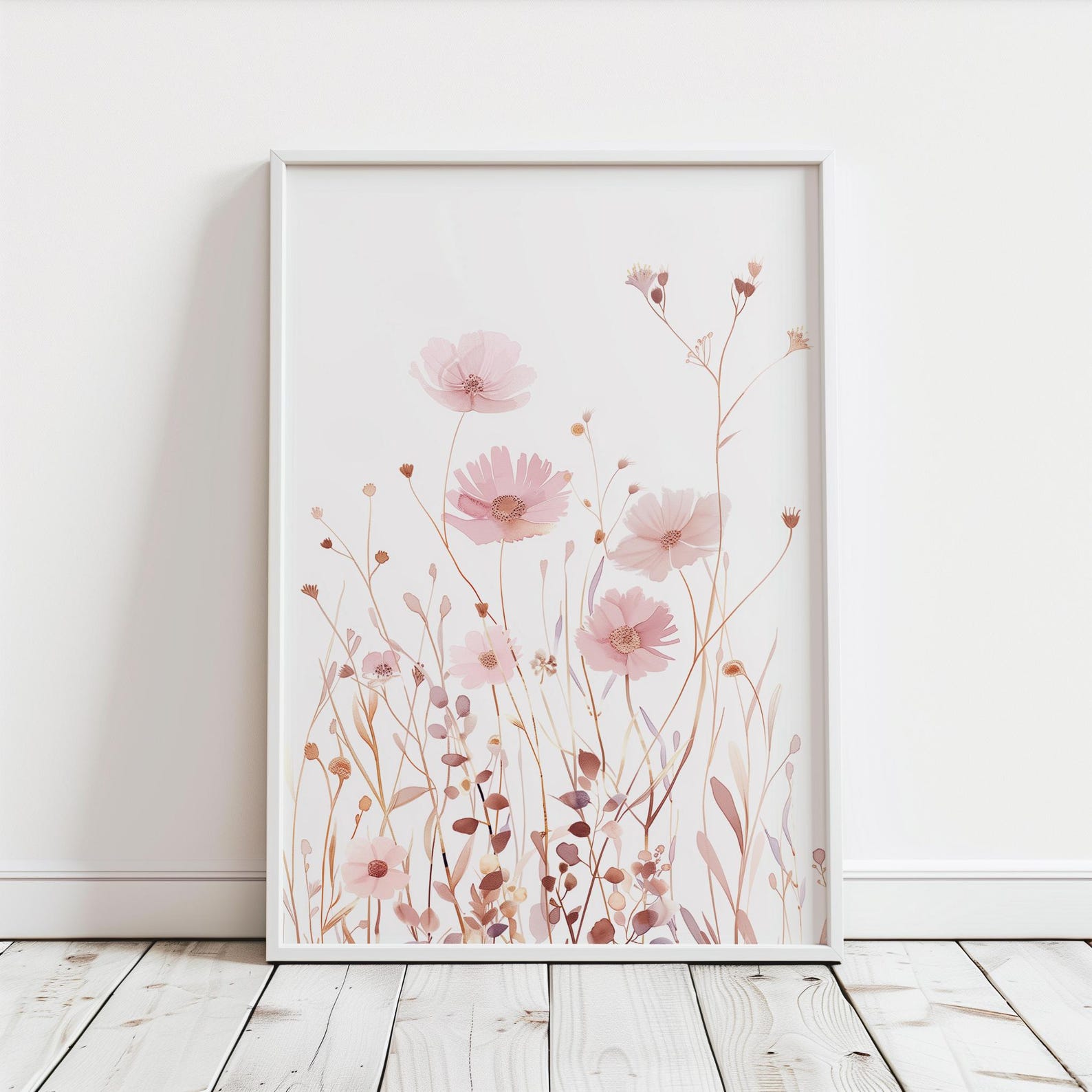 Dusty Rose Wildflower Printable Wall Art Pink Floral Boho Nusery Prints ...