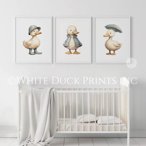 Set of 3 Duck Nursery Wall Art | Light Blue Nursery Decor | Boy Room ...