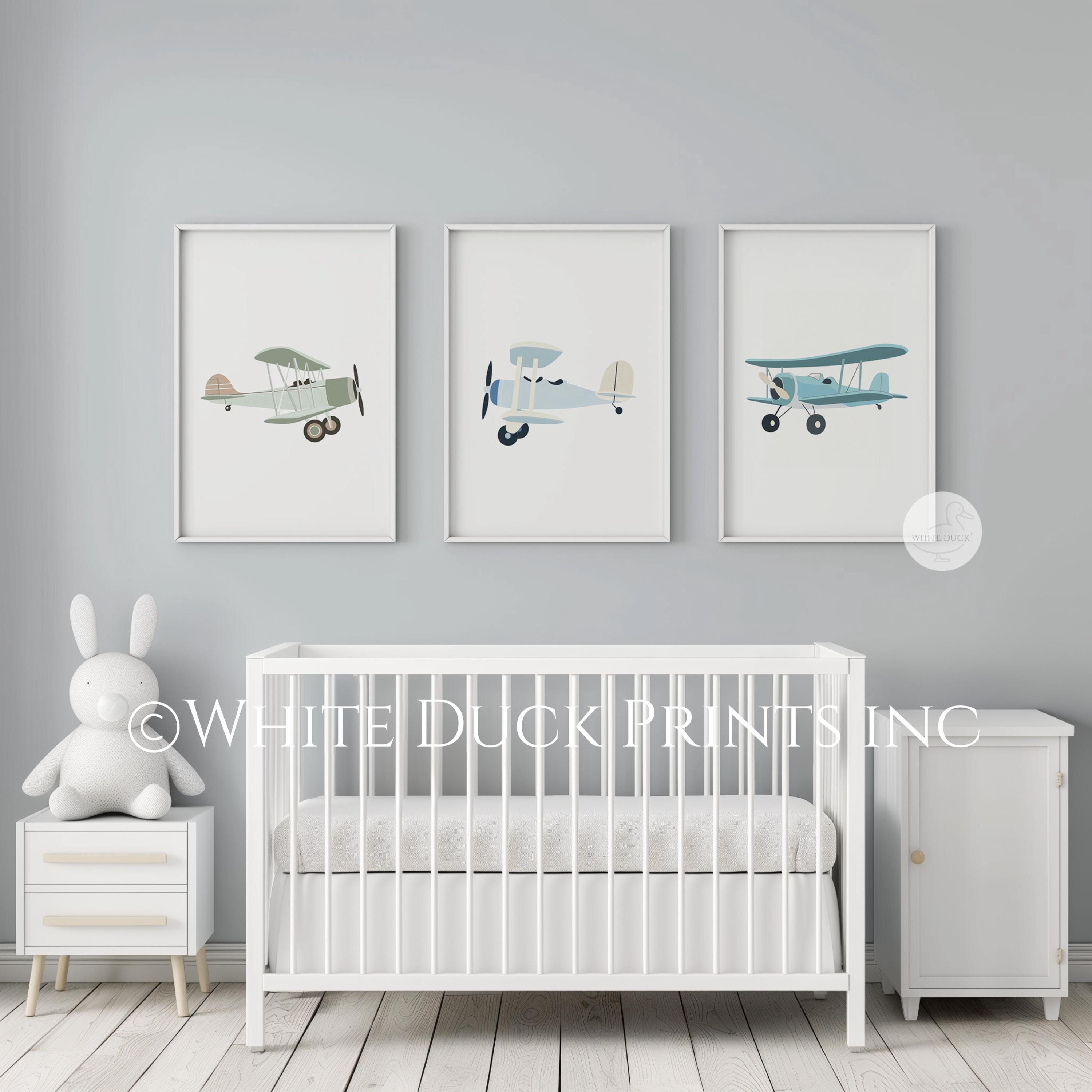 Vintage Airplane Nursery Art Set of 3 Watercolor Plane Prints Aviation ...