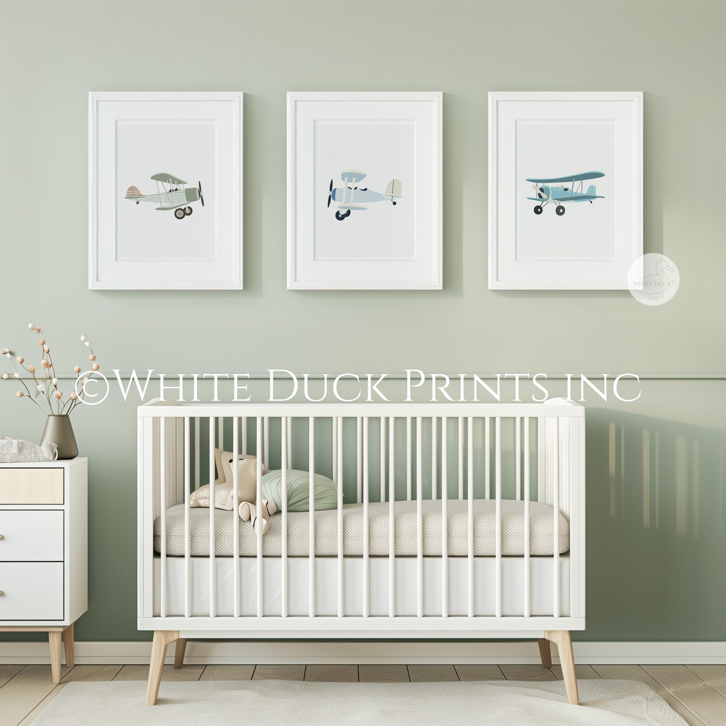 Vintage Airplane Nursery Art Set of 3 Watercolor Plane Prints Aviation ...