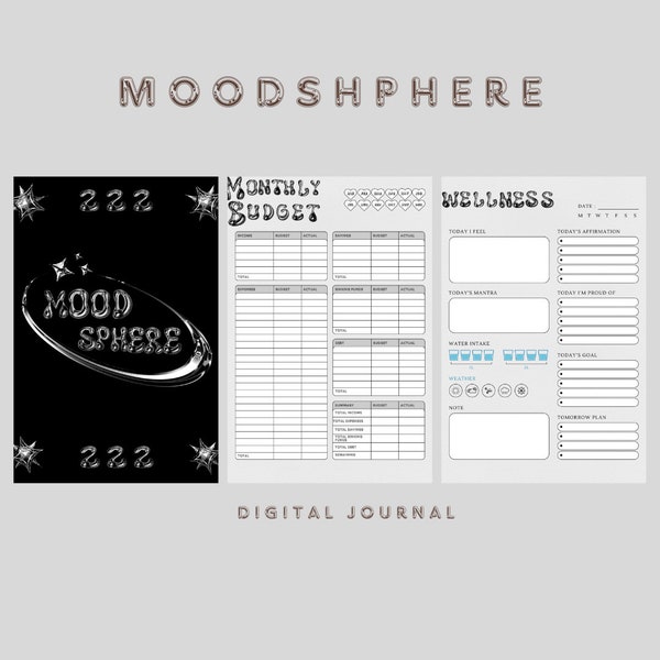 MOODSPHERE Journal| Y2K 3D Chrome| Black and White Theme