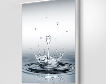 Heart Drop Splash Bathroom Wall Art Bathroom Wall Decor Bathroom Canvas Art Prints Canvas Wall Art Mothers Day Christmas Gift Holiday Gift