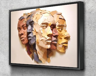 African American Wall Art | African Canvas Art | Canvas Wall Art Black History Month Faces Canvas Art Décor Gift Canvas Art Prints Best Gift