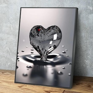 Heart Drop Splash Bathroom Wall Art Bathroom Wall Decor Bathroom Canvas Wall Art Canvas Art Prints Christmas Gift Holiday Gift