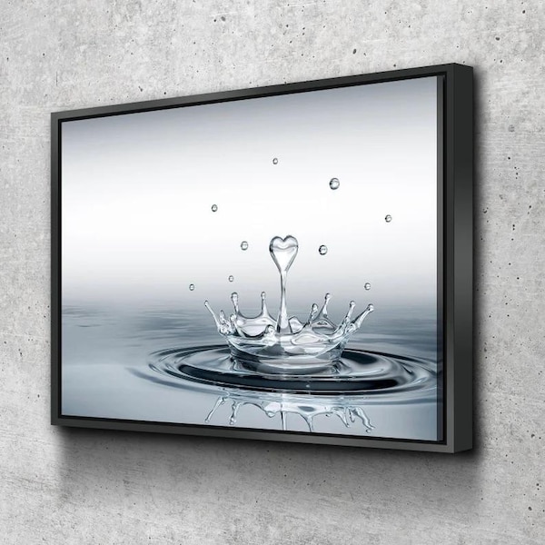 Hartdruppelplons landschap badkamer muurkunst | Badkamermuurdecoratie | Canvaskunstafdrukken badkamer | Canvas muurkunst Kerstmis Nieuw huis cadeau