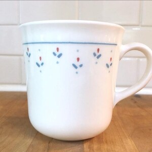 Corning White Tea Coffee Cup Mug Vintage, set of 2