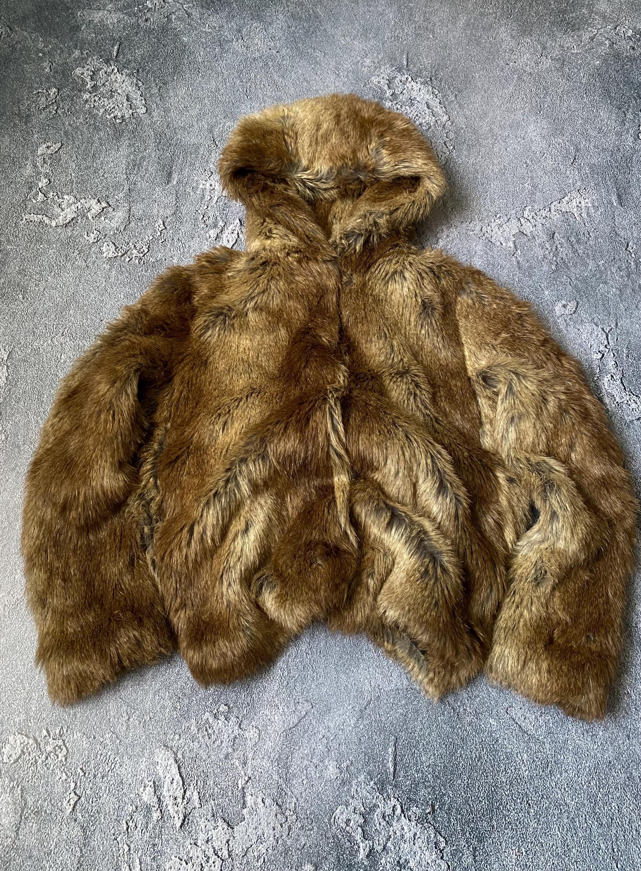 rare FUGA fur jacket 平成 y2k rare authentic y2k vintage bebe fur zip up jacket | Depop