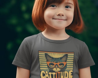 Cattitude - Chat bleu gris - T-shirt pour tout-petit