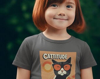 Cattitude - Chat noir - T-shirt pour tout-petit