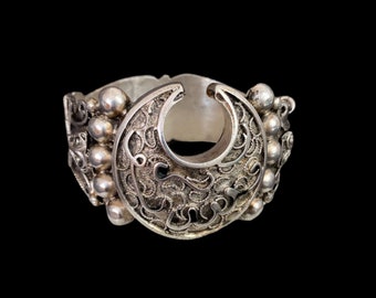 Old silver with an Arabic inscription on probably North African Middle Eastern or Ottoman -Islamic jewlery-Antique silver jewlery