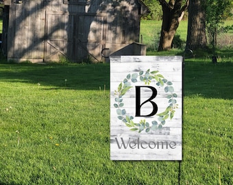 Personalized Garden Banner: Rustic Floral Welcome Sign