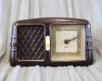 Vintage West German Elg-Art  Miniature Bakelite Alarm Clock