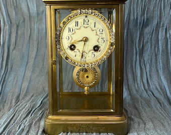 Antique Jean Vincent Brass Clock