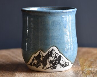 Handmade Mountain Wine/cocktail/juice Tumbler - Blue