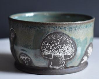 Mushroom Bowl/Planter, Handmade Pottery