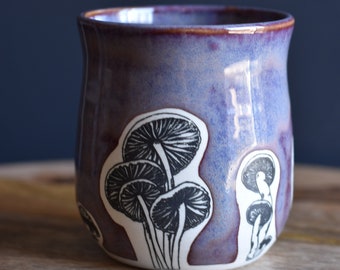 Handmade Mushroom Wine Tumbler, Purple