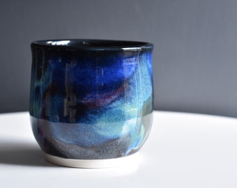 Galaxy wine tumbler, cocktail or juice, Handmade Pottery Cup