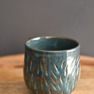 Handmade Carved Mug, Eye Moon Blue image 3