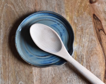 Blue/Green Kitchen Spoon Rest - Handmade