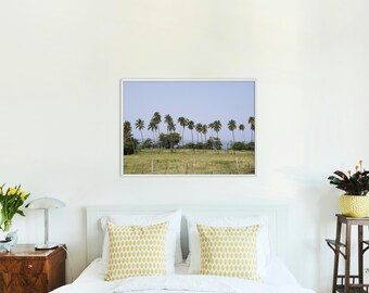 Impresión fotográfica vintage de palmeras de Rincón, decoración de pared para casa de playa