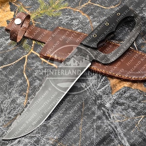 Couteau Bowie fait main en acier Highcatbon avec étui en cuir | Couteau de chasse personnalisé | Artisanat de brousse | Survie | Extérieur | Cadeau pour homme/petit ami