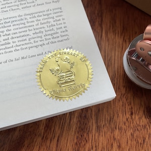 Grabador personalizado - Diseño de biblioteca, Grabador personalizado para libros, Grabador de libros personalizado, Sello de biblioteca personalizado, Grabador con su nombre, Regalo