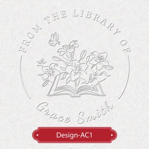 Timbro per libri personalizzato / Timbro per libri personalizzato / Timbro per biblioteca / Dalla biblioteca di / Ex libris / Regalo per amanti dei libri / Regalo di Natale