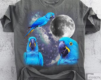 Three Macaw Vintage Graphic T-shirts, Retro Parrot Tshirt, Bird Shirt, Funny Colorful Bird Shirt, Oversized Washed Tee, Bird Lovers Gift