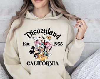 Retro Disneyland California 1955 Hoodie, Mickey And Friends Hoodie, Disneyland Est 1955 Hoodie, Disney Vacation Hoodie, Retro Disney Hoodie