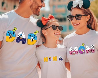 Custom Name Mickey & Friends Disney T-shirt, Personalized Mickey Mouse Kids Toddler Birthday Tee, Family Matching Shirt, Mom Dad Disney Tees