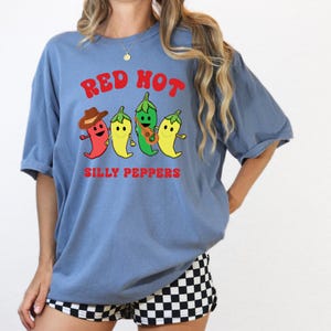 Silly Peppers Comfort Colors Shirt, Red Hot Shirt, Funny Concert Shirt, Music Aesthetic Meme Tee, Music Band Tee, Chili Peppers Hot Tee