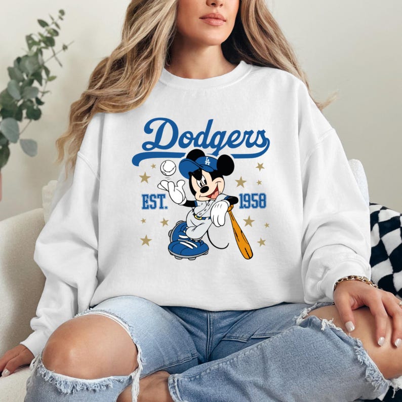 Mickey Baseball Sweater, Retro Mickey Mouse Sweatshirt, Disney Vacation Sweater, Sport Mickey Sweat, Magic Kingdom Sweat, Disney Sport Tee image 6
