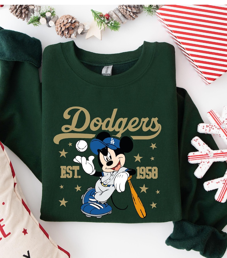 Mickey Baseball Sweater, Retro Mickey Mouse Sweatshirt, Disney Vacation Sweater, Sport Mickey Sweat, Magic Kingdom Sweat, Disney Sport Tee image 3