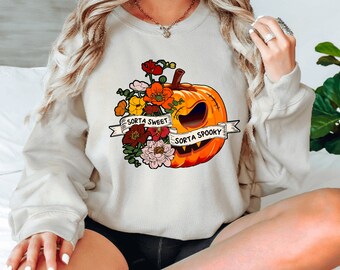 Sorta Sweet Sorta Spooky Halloween Sweatshirt: Pumpkin Season