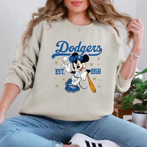 Mickey Baseball Sweater, Retro Mickey Mouse Sweatshirt, Disney Vacation Sweater, Sport Mickey Sweat, Magic Kingdom Sweat, Disney Sport Tee image 1