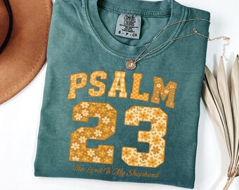 Comfort Colors® PSALM 23 Shirt, Christian Football Shirt, Bible Verse Shirt, Christian Faith Shirt, The Lord Is My Shepherd Christian Tee