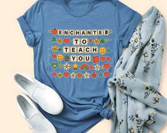 Enchanted to Teach You Shirt - Cute Teacher Gift - Back to School Teacher Tee - Teacher Appreciation Shirt - Retro School T-Shirt