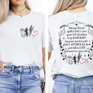 Salt Rosemary Lavender T-Shirt, Salt Rosemary Lavender Love Front And Back TShirt, Practical Magic Shirt, Magic Spell Shirt, Magic Spell Tee
