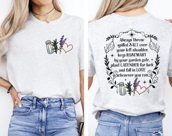 Salt Rosemary Lavender T-Shirt, Salt Rosemary Lavender Love Front And Back TShirt, Practical Magic Shirt, Magic Spell Shirt, Magic Spell Tee