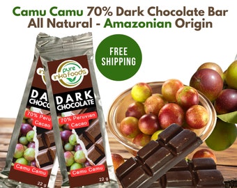 Camu Camu Dark Chocolate Bars - 70% Cacao Amazonian All Natural