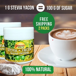 Natural Sweetener - Stevia Yacon Powder - Zero Sugar - Diabetic Friendly - Free Shipping-