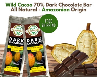 Wild Cacao Dark Chocolate Bars - 70% Cacao Amazonian All Natural