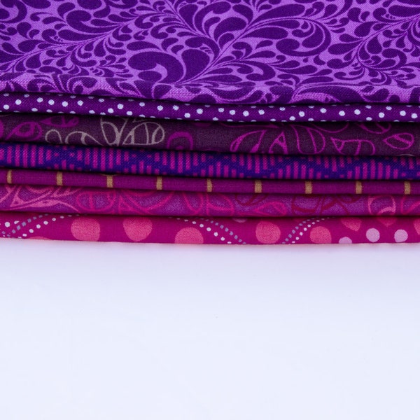 7 Red-Violet - Fat QUARTER Bundle - Quilting Fabric