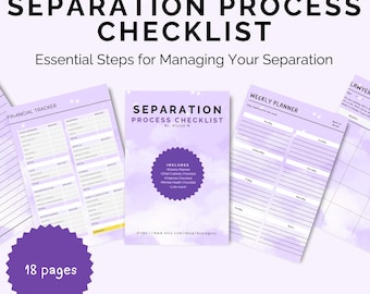 Separation Process Checklist - INSTANT DOWNLOAD, Separation Process, Divorce lawyer, Divorce Planner, Financial Tracker