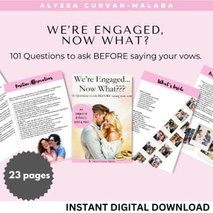 101 Questions Before Getting Married | 26 Page Couple's Guide For Relationships - Includes Planner Psychology Marriage Counseling Agreement