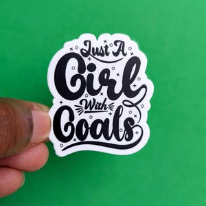 ADESIVO DE VINIL - "Apenas uma Garota com Metas" Adesivo à Prova D'água Motivação Afirmação Autoestima Saúde Mental Mulher Empreendedora