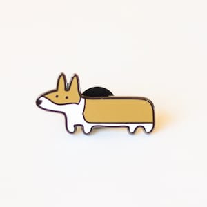 Corgi Enamel Pin - Red and White