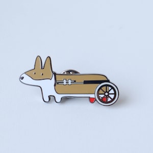 Corgi Wheelie Enamel Pin