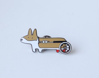 Corgi Wheelie Enamel Pin