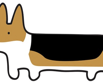 Corgi Car Window Decal Sticker - Tri colored